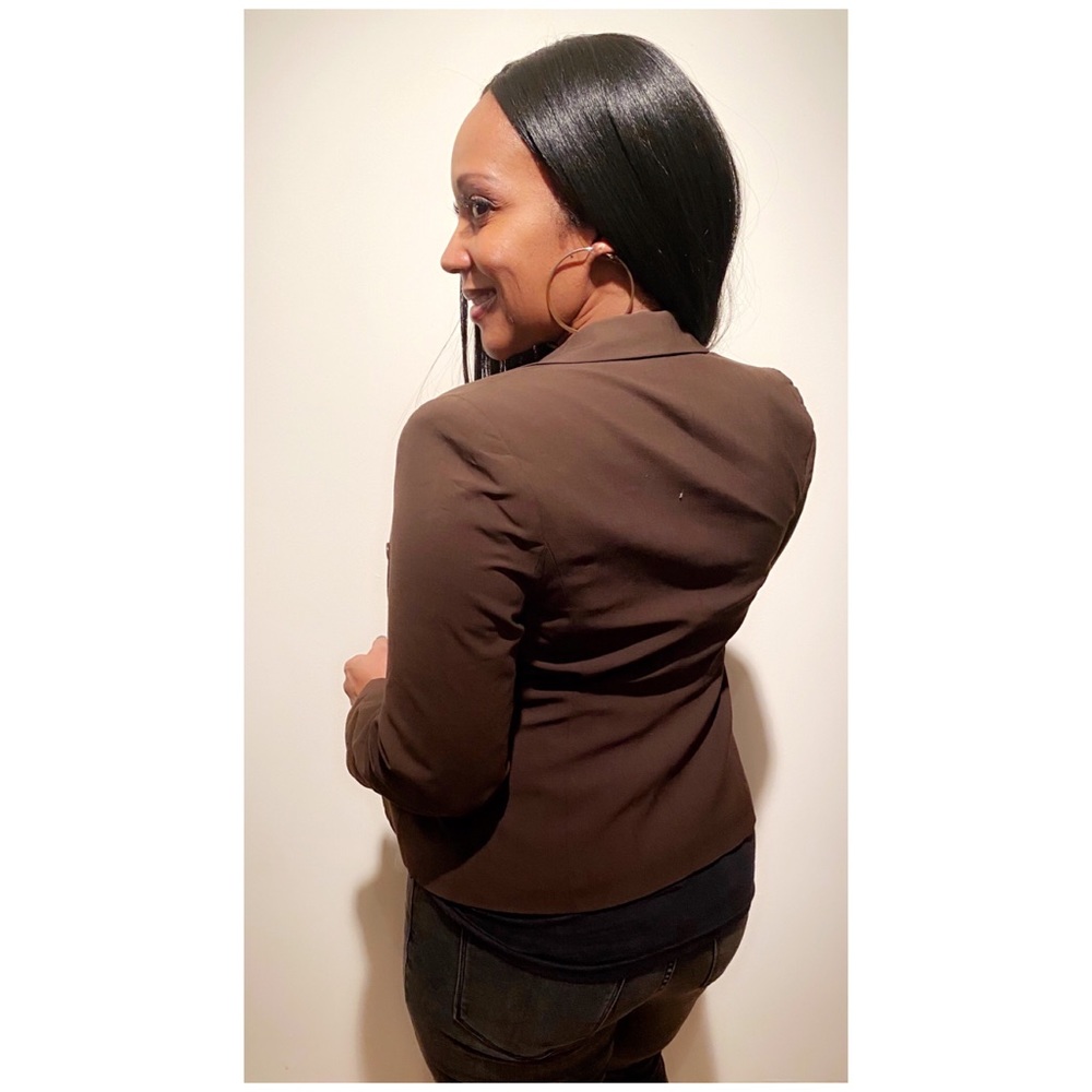 Brown blazer leopard lining by Context